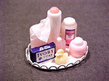 Dollhouse Miniature Baby Tray- Pink